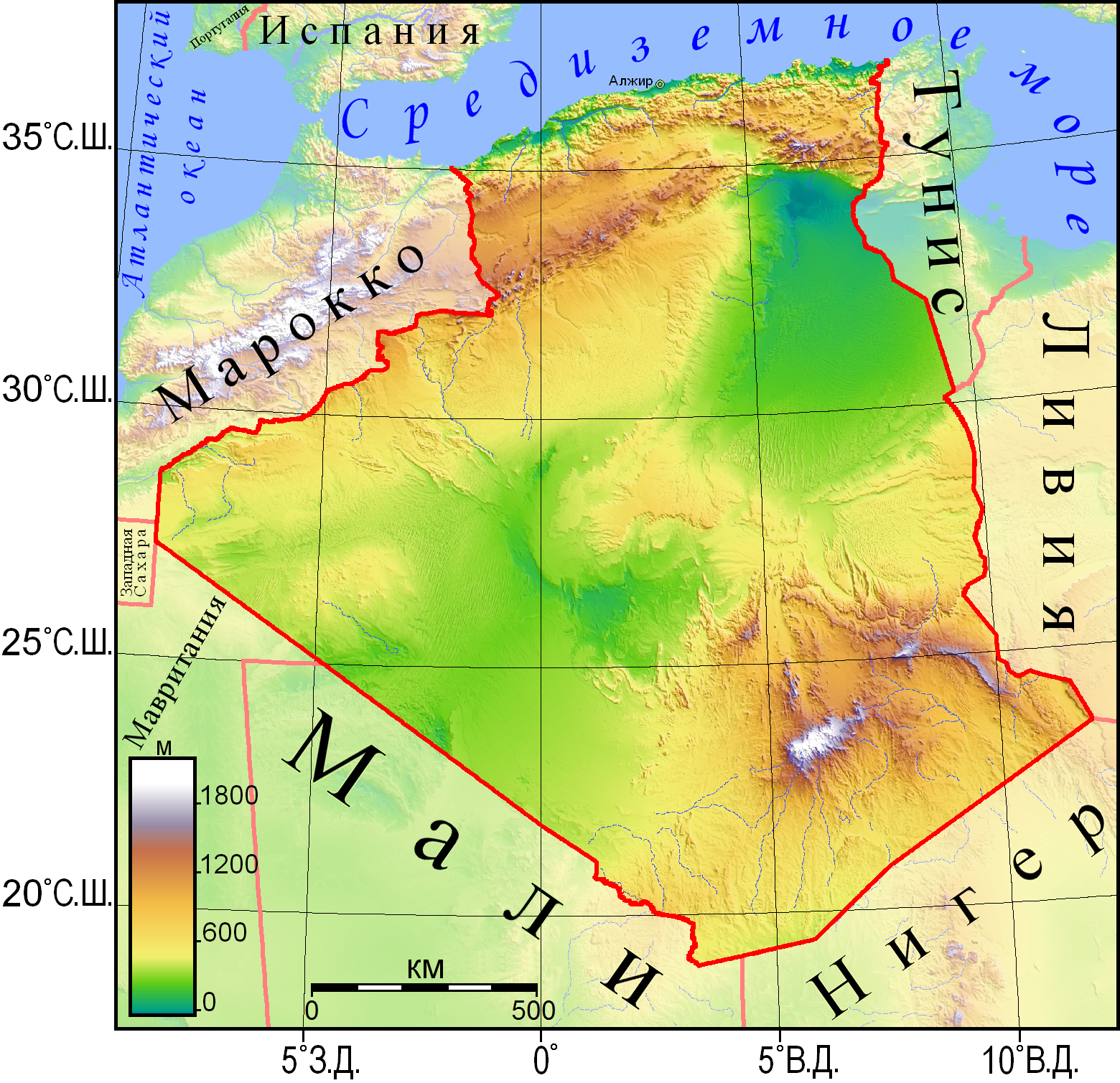 Алжир географическое положение