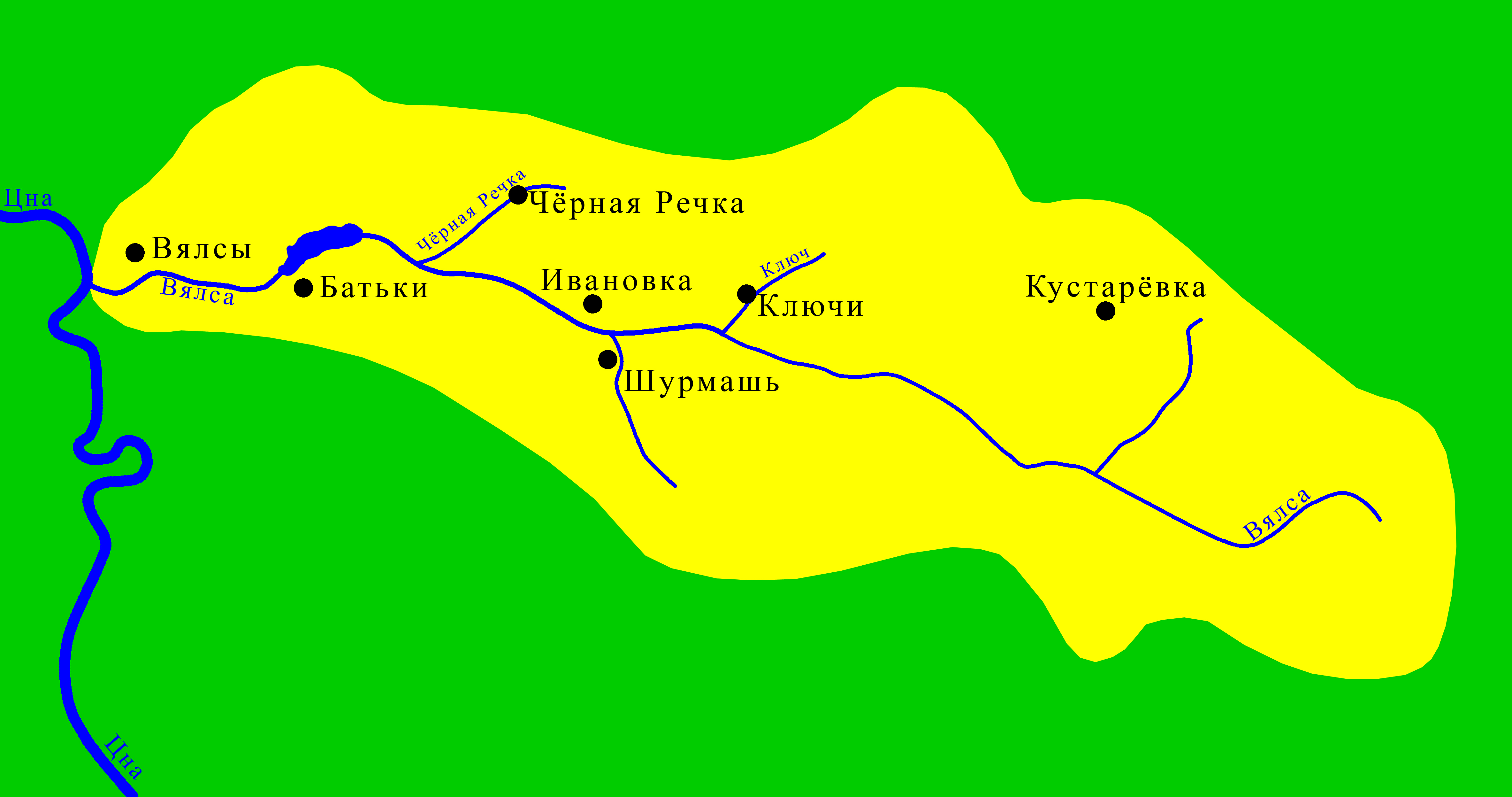 Реки в рязанской области схема