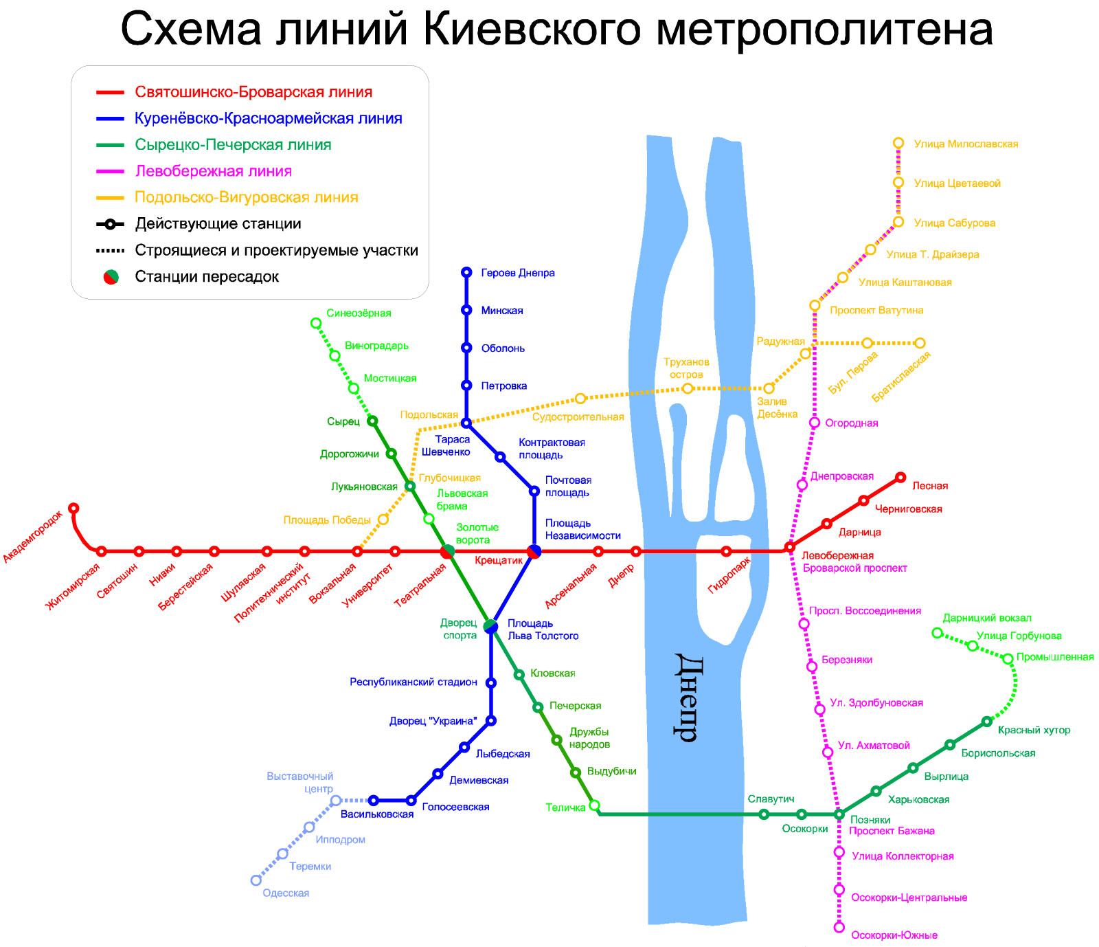 ветки метро киев