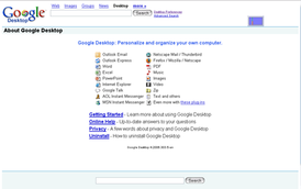 Скриншот программы Google Desktop
