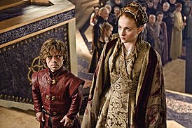 Tyrion y Sansa en la ceremonia de su boda.