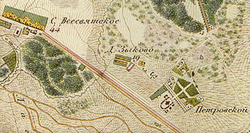 Всехсвятское, Зыково и Петровский дворец на карте начала XIX века