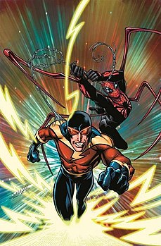 Демон скорости на варианте обложки комикса The Superior Foes of Spider-Man #3 (Сентябрь 2013) Художник — Марк Багли.