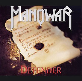 Portada del sencillo de Manowar "Defender" (1994)