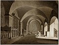 Heche's schilderij van de Sint-Laurentiusbasiliek buiten de stadsmuur.  Rome.  1820