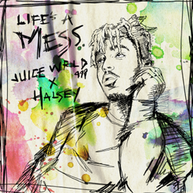 Portada del sencillo "Life's a Mess" de Juice WRLD y Halsey (2020)