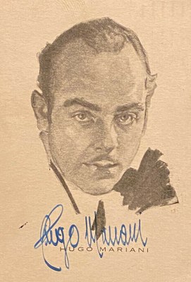 Портрет Мариани с его автографом (почтовая открытка 1937 года)