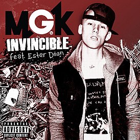 Обложка сингла Machine Gun Kelly «Invincible» (2012)