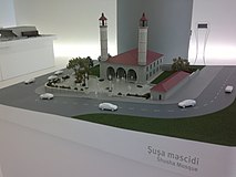 Model van de moskee in het Heydar Aliyev Cultureel Centrum