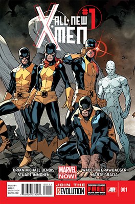 Обложка 1-го выпуска «All-New X-Men», вышедшего в ноябре 2012 года, за авторством художника Стюарта Иммонена[англ.].