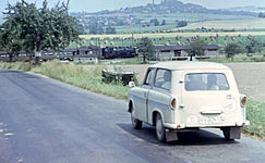 «Трабант» с кузовом типа универсал на дорогах ГДР 1967 г.