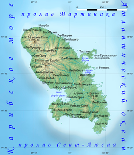 Mapa: Geografie Martiniku