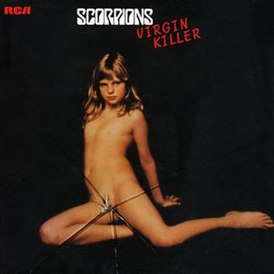 Cover av Scorpions album "Virgin Killer" (1976)