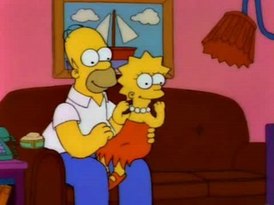 Гомер и Лиза смотрят футбол