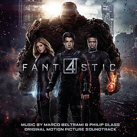 Обложка альбома Марко Белтрами и Филипа Гласса «Fantastic Four (Original Motion Picture Soundtrack)» ()