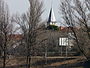 Rhone river Church in Valence 108-9 km East bank Zoom 003.jpg