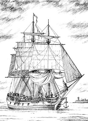 Иллюстрация из книги А. А. Чернышёва «Российский парусный флот»