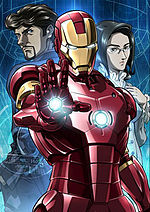 Главные герои аниме: Тони Старк (Железный Человек) и доктор Тика Танака