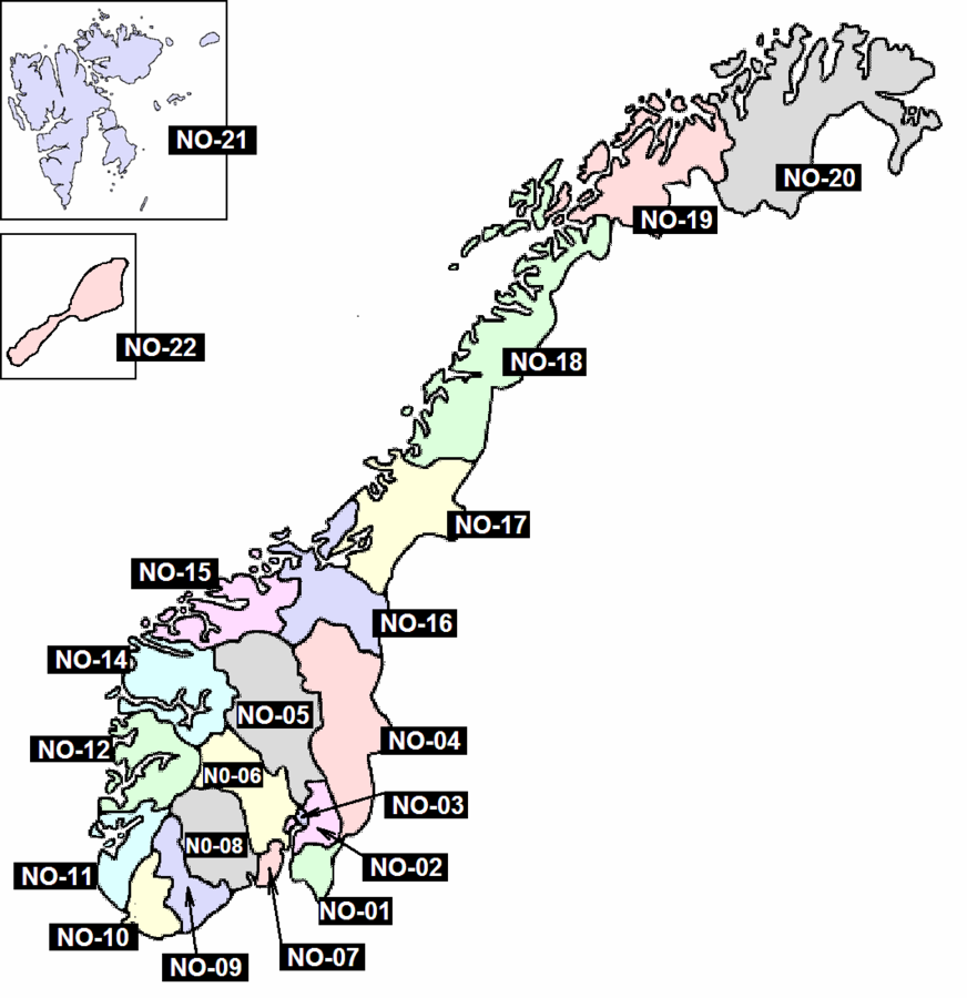 Административная карта норвегии