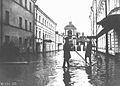 Fim de Mokrinsky Lane na Igreja da Conceição de St.  Anna durante a enchente de 1908