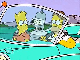 Гомер и Барт знакомятся с Бендером