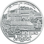 2007 Oostenrijk 10 Euro St Paul im Lavanttal front.jpg