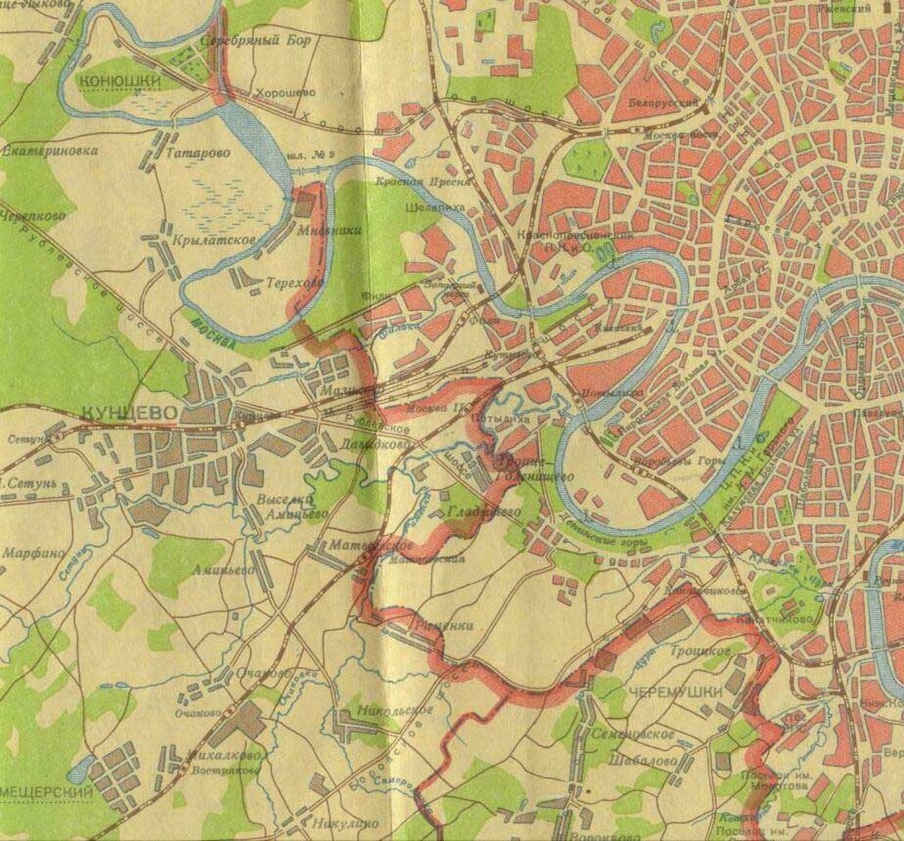 Карта москвы 1952 года с домами и улицами