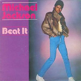 Michael Jackson Beat It kislemezének borítója (1983)