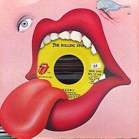 Portada del sencillo " Happy " de The Rolling Stones (1972)