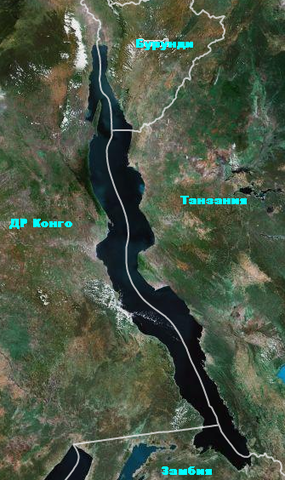 Карта озера Танганьика