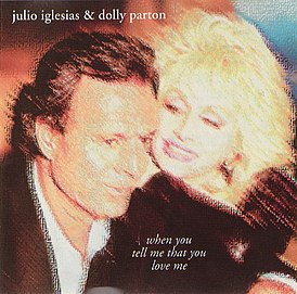 Portada del sencillo de Julio Iglesias y Dolly Parton "Cuando me digas que me quieres" ()