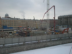 Bouw van de tweede fase van het Mariinsky Theater.  jaar 2009