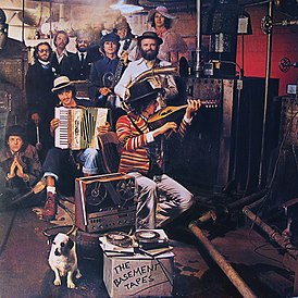 Bob Dylan en The Band albumhoes The Basement Tapes (1975)