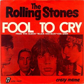Portada del sencillo de los Rolling Stones "Fool to Cry" (1976)