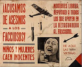 Cartel republicano de 1937 emitido tras el bombardeo de Guernica