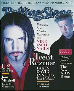 Трент Резнор и Дэвид Линч на обложке журнала Rolling Stone, март 1997