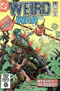 G.I. Робот Д.Ж.Е.Й.К. 1 в Weird War Tales #101 (июль 1981), художники — Росс Эндрю и Дик Джордано