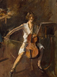 John Lavery.  Çellist, 1929