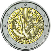 2 € minnesmynt Vatikanen 2011.jpg