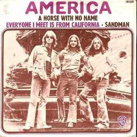 Kansi singlestä America "A Horse with No Name" (1971)