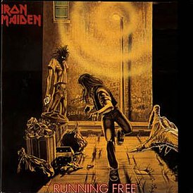 Portada del sencillo de Iron Maiden "Running Free" (1980)