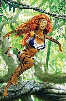 Tigra en la portada de The Amazing Spider-Man vol.  5 #17 (marzo de 2019) Ilustrado por Mike Mayhew.