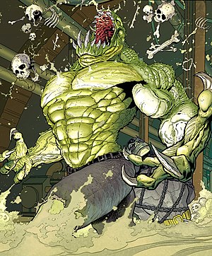 Убийца Крок на обложке выпуска Batman and Robin Vol. 2 #23.4: Killer Croc