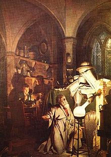 Alquimista en busca de la piedra filosofal Joseph Wright, 1771 Hennig Brand descubre el fósforo.  (resplandor representado con exageración)