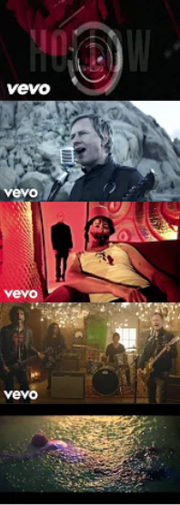 Кадры из видеоклипов «Hollow», «Stone», «The Devil Put Dinosaurs Here», «Voices» и «Phantom Limb».