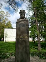 Monument till Filatov på Filatov barnsjukhus på Sadovo-Kudrinskaya i Moskva.