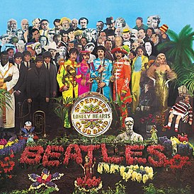 De cover van The Beatles' Sgt.  Pepper's Lonely Hearts Club Band" (1967)
