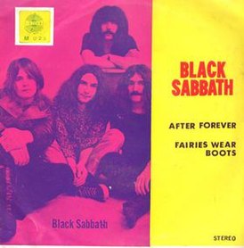 Обложка сингла Black Sabbath «Fairies Wear Boots» (1971)