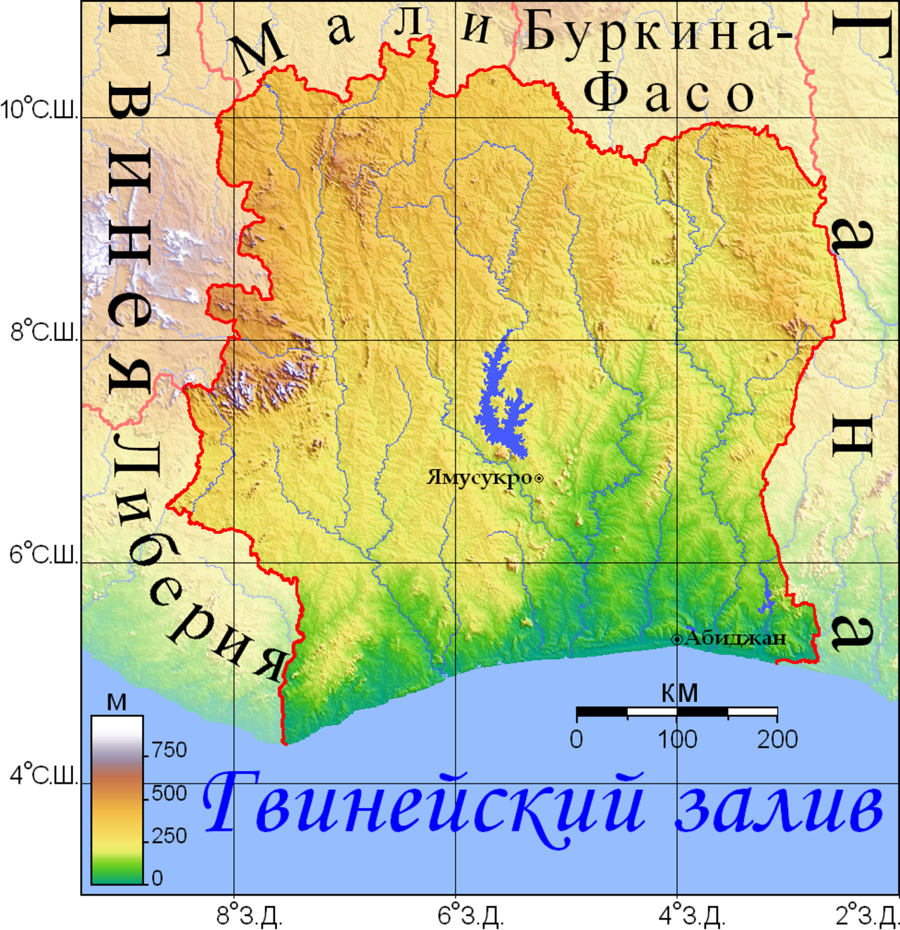 Кот д ивуар карта