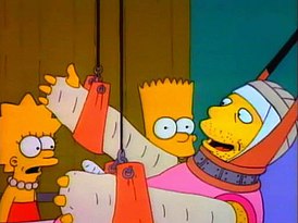 Лиза и Барт навещают Мердока